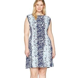 💥HP💥NWT Gabby Skye Navy Fit & Flare Dress Sz 16W